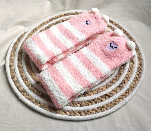 Women Fuzzy Thigh High Socks Winter Warm Socks Casal Stripe Over the Knee socks - Bild 12 von 15