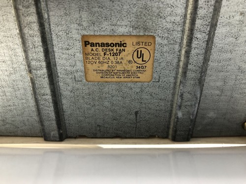 Panasonic Fan Vintage Blue Translucent Blades 12" 5 Way Oscillation F-1207 - Picture 7 of 24