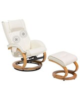 GemüTlicher Massagesessel Mit Heizfunktion, Timer Und FußHocker Beige Majestic