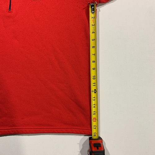 Maglione Vintage anni 90 Patagonia %100 Capilene Rosso 1/4 Zip Made in USA XXL - Foto 6 di 8