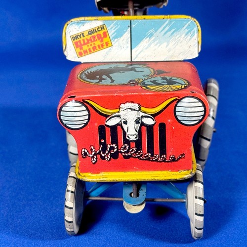 Vintage RODEO JOE Tin Wind-Up Toy GIT ALONG LIL DOGGIE Unique Art - WORKS GREAT! - Picture 13 of 14