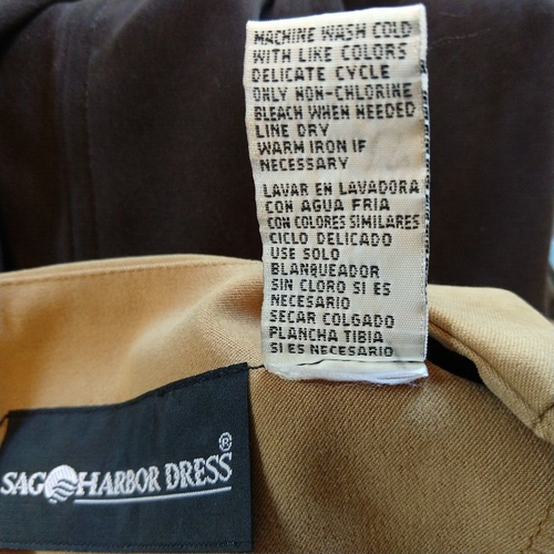 Brown Colorblock Color Block Faux Suede Dress Embellished 10 - Picture 8 of 10