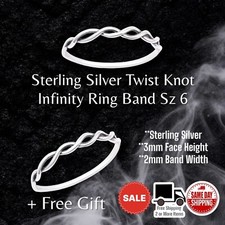 Sterling Silver 925 Twist Knot Infinity Ring Band Sz 6 - Special  FREE GIFT