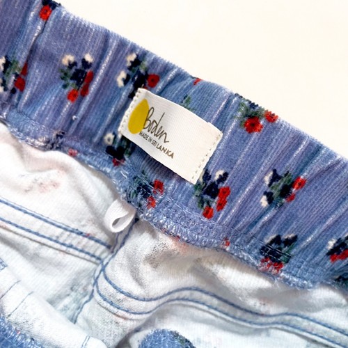 Mini Boden Girls Light Blue Floral Corduroy Pants, Size 11 - Picture 2 of 4