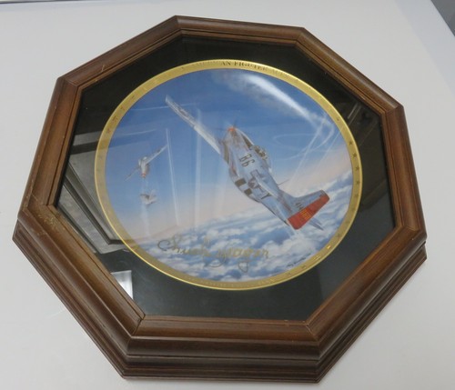 Chuck Yeager Signed American Fighter Aces "One of Four That Day" Framed Plate