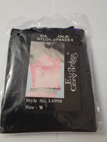 Eva Cervantes Black Camisole Top Medium Nylon/Spandex Soft Super Stretchy New - Picture 1 of 4