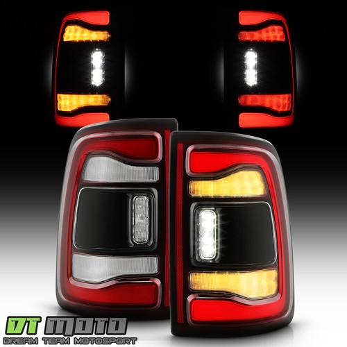 For 2019-2024 Ram 2500 3500 Black Bezel LED w/o Blind Spot Tail Lights Lamps Set - Picture 2 of 10