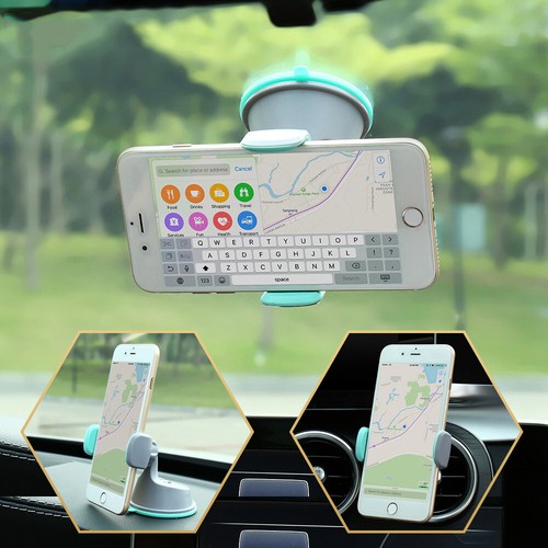 360° Universal Car Holder Stand Mount Air Vent Windshield Bracket For Cell Phone - Picture 2 of 15