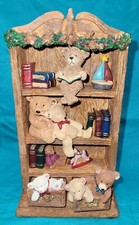 Bears From The Past Collectible Bookcase Of Teddy Bears Figurines Russ 1766