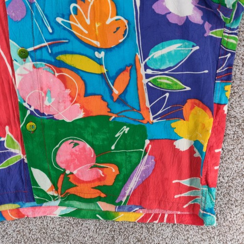 Vintage Jams World Hawaiian Shirt Mens XL Wax Flower Floral Short Sleeve Button - Picture 8 of 16