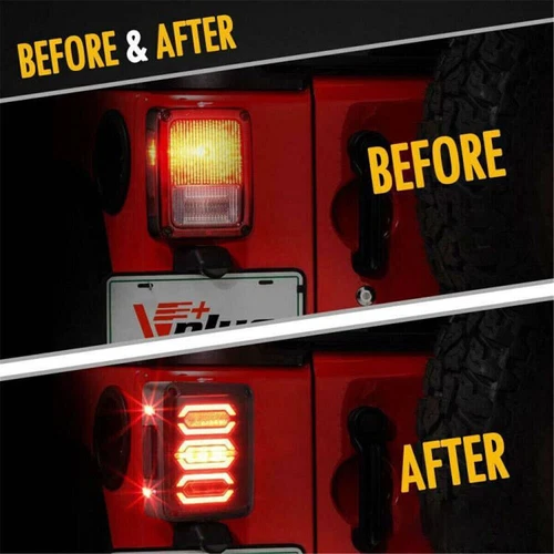 For Jeep Wrangler JKU JK Smoked Avenger 07-18 LED Tail Light W/Turn Signal X2 - Picture 3 of 12