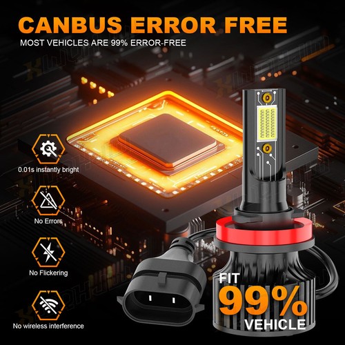 XWQHJW H11 COB LED Headlight Kit High Low Beam Bulb Super Bright 6000K White - Picture 6 of 11