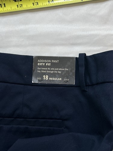 Nuevo Pantalón de vestir J Crew para mujer 18 azul Addison ajuste urbano elástico tiro medio nuevo con etiquetas - Imagen 6 de 8