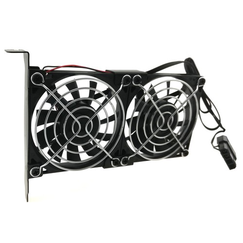 PCI Slot Cooler Dual 80mm Fan 3500rpm PC GPU Graphic Card Slim Cooling 12V Power - Picture 6 of 7