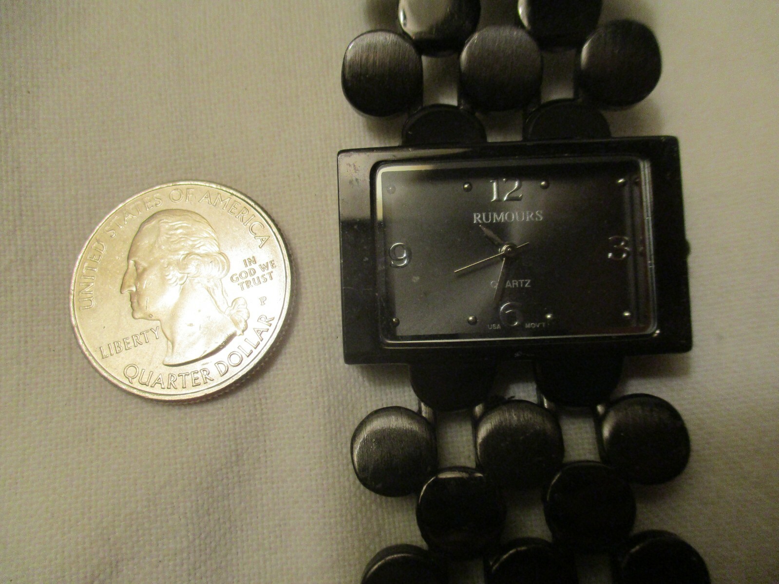 Rumours Wristwatch Rectangular Face Black Circle … - image 12