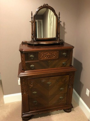 Vintage Art Deco Waterfall 4piece Bedroom Set Nyc 1930s 40s Walnut Burlwood Ebay