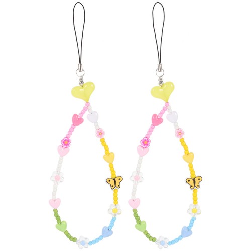 2 Pcs Mobile Phone Chain Miss Beaded Charm Strap Cellphone Lanyard - 第 1/12 張圖片