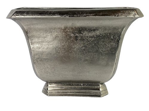 LOBERON Vase DAKOTA Dekovase Blumenvase 27x36x9 Aluminium Silber Antik Look NEU - Bild 2 von 4