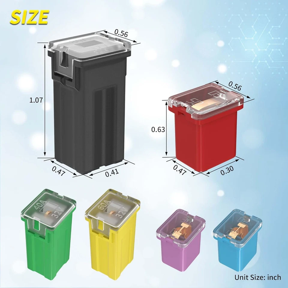 Kit surtido de fusibles en forma de caja Jcase 36 piezas (20A, 30A, 40A, 50A, 60A, 80A) Foto 2 de 4
