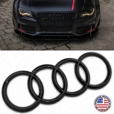 09-12 AUDI A4 S4 Gloss Black Front Grille Sign Rings Badge Logo Emblem Sport
