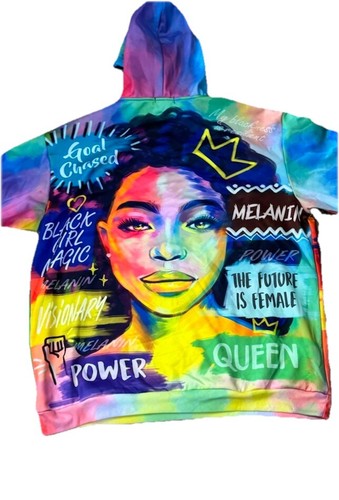Powerful & Colorful Art Graphic Hoodie- Queens - Streetwear - Hip Hip Sz 3XL - Picture 10 of 14