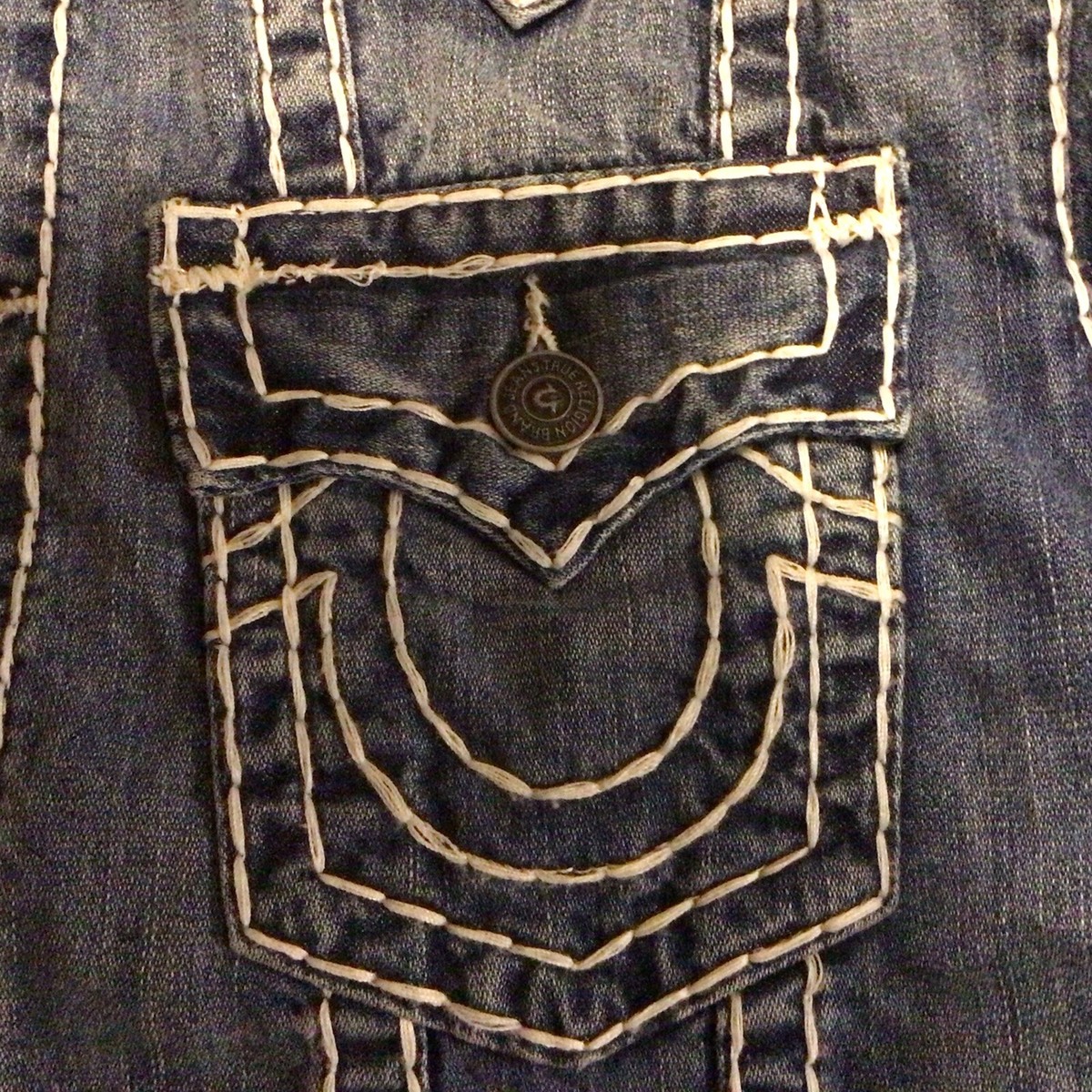 ジャケット・アウター Rare True Religion Jean Jacket s NEW TRUE RELIGION MEN'S JESSE SN TRUCKER BLUE JEAN JACKET