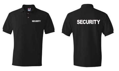 Security Polo T-shirts Event Bouncer Staff Party Guard Tees S-4XL - Picture 3 of 6