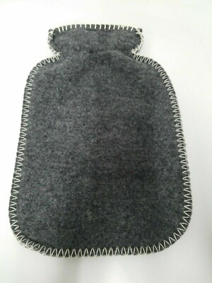 Hot Water Bottle/Wärmflasche Dunkelgrau/hellgrau 100% Merino wool 37x24cm UR