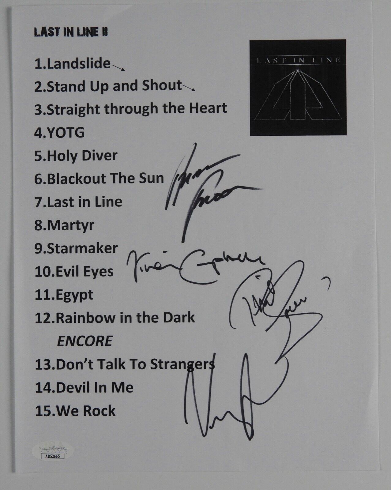 The Rolling Stones Fully Signed Setlist Certified