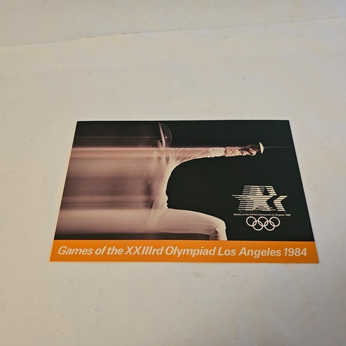1984 SUMMER OLYMPICS FENCING POSTCARD GAMES XXIIIrd OLYMPIAD 23rd LOS ANGELES LA - Picture 2 of 3