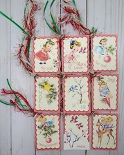 9 Retro Style Christmas Handmade Gift Tags Scrapbooks Junk Journals Crafts