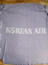 Korean Air Airline In Flight Blanket Purple 1st Class Cabin 60" x 45" Throw Vtg