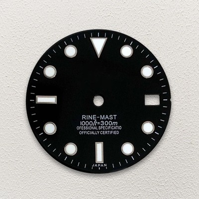 28.5mm Classic Black Dial S Logo For NH35/NH36 Green Luminous 300m Replace Part