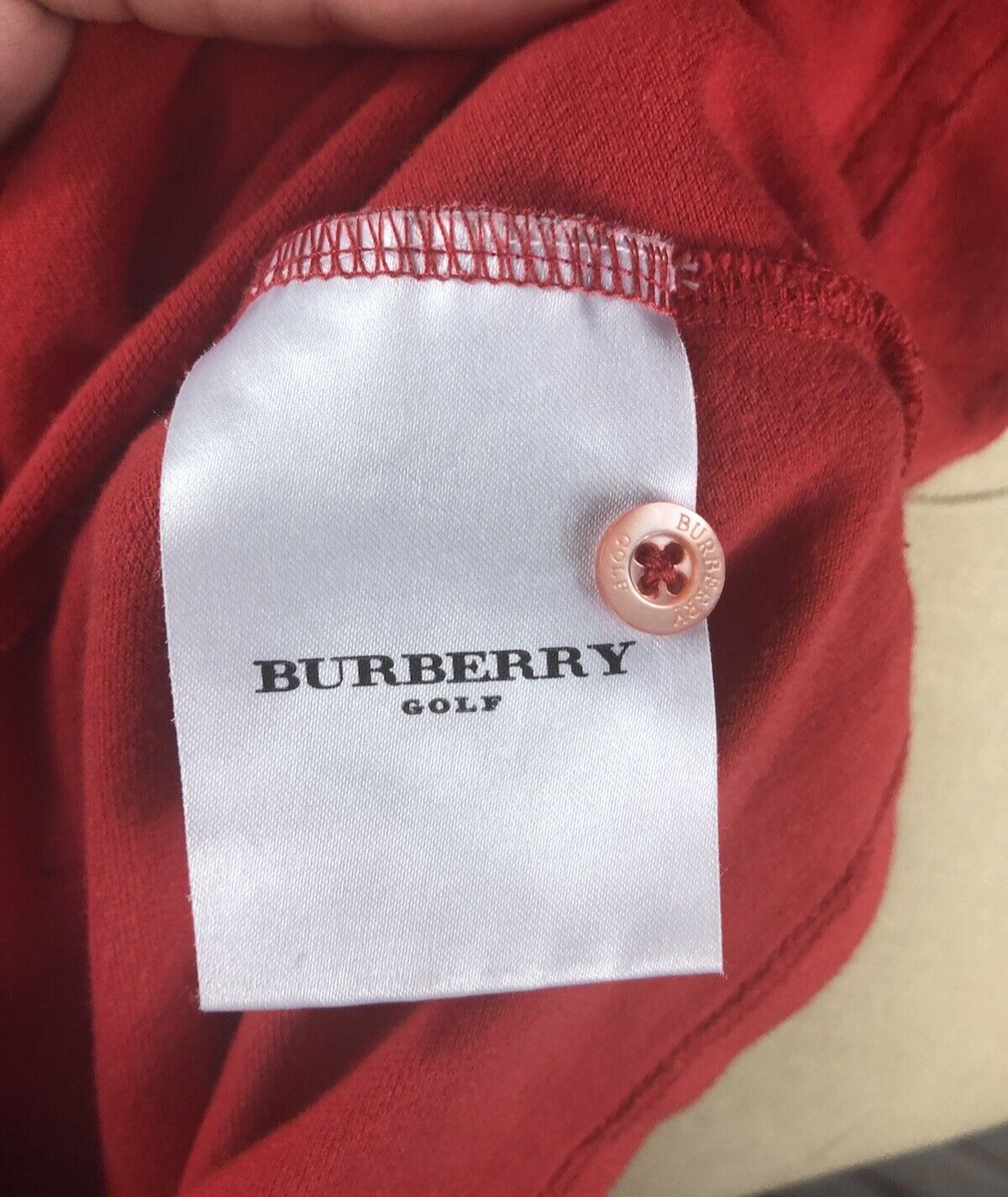 Burberry Golf Womens Size M Red Tank top Nova Check Trim