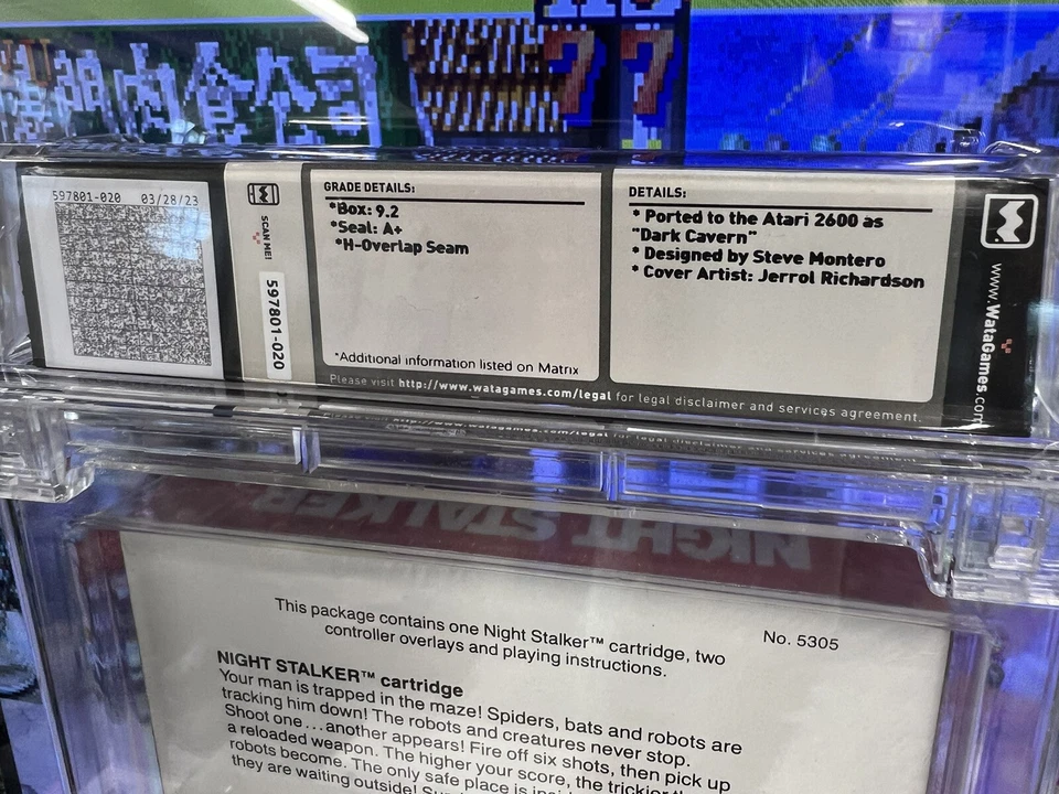 1982 Mattel Intellivision Night Stalker Graded WATA 9.2 A+ NEW SEALED H-Overlap - Image 4 of 4