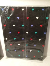  NOS 1980's Vintage black With Triangles Red Blue White Green  Gift Wrap Paper 