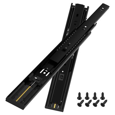 1 Pair Soft Close 12 14 16 18 20 22 24 Inch Drawer Slides 100 lb Load Capacit...