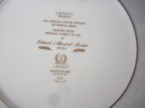 LOT OF 4 LENOX BOEHM BIRDS 1973 1974 1976 1977 COLLECTOR PLATE - Picture 11 of 13