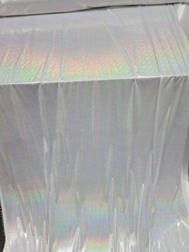 Tela vendida por yarda holograma iridiscente brillante poliéster spandex - Imagen 3 de 6