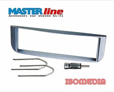 MASCHERINA RADIO UN DIN PER ALFA ROMEO 147 + CHIAVETTE E SPINOTTO. COLORE SILVER