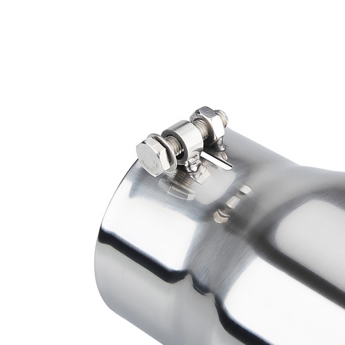 Diesel Exhaust Tip 4" Inlet 5" Outlet 12"Long Rolled Angle Cut Bolt On Polished - Foto 10 di 10