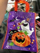 Halloween Pumpkin Bag Goodie Large Plastic New  