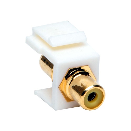 RCA Keystone Wall Plate Insert Snap-In Coupler - White, Red, Yellow, Blue, Green - Picture 2 of 6