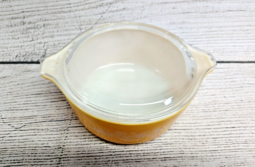 Vintage Pyrex #472-B Floral Gold 750ml Schüssel & Deckel - Bild 3 von 7