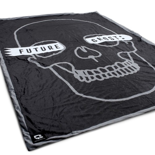 NEW Creepy Co. Future Ghost SKULL BLANKET Throw 60x42" Halloween Horror Macabre - Picture 3 of 6