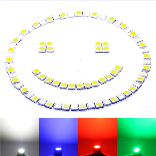 10 Pieces SMD LED 5050 Chip Cold White High Power - White SMD Blue Red - Picture 1 of 5