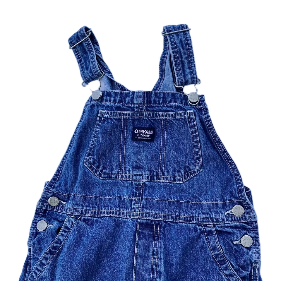 Mono Osh Kosh Niña 5 Azul Premium Denim Ajustable Vestbac Rosa Etiqueta De Colección Foto 3 de 4