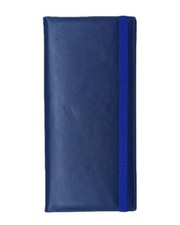 Business Checkbook Cover, 9 x 4.35 inch Large Check Book Holder Wallet Blue