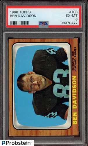 1966 Topps Football SETBREAK #108 Ben Davidson Oakland Raiders PSA 6 EX-MT