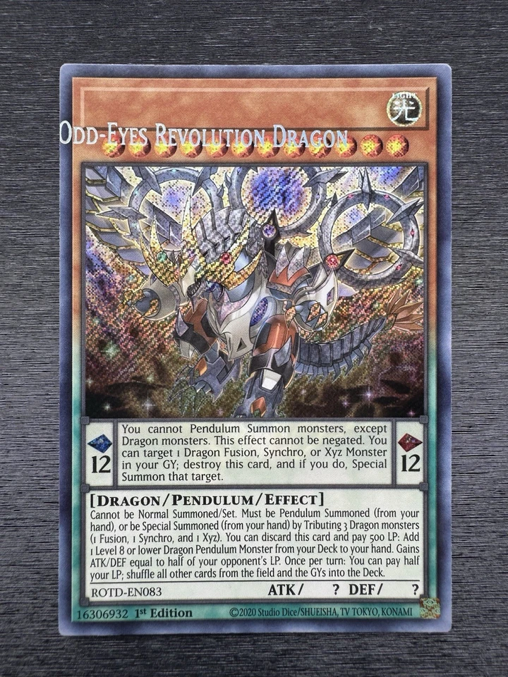 YuGiOh! Odd-Eyes Revolution Dragon ROTD - Error Misprint Name Shift 1st Ed NM - Image 2 of 4